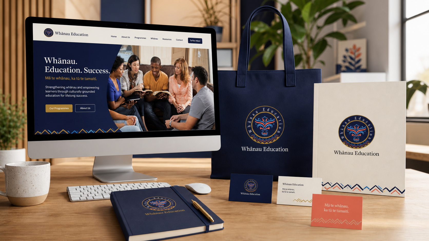 Whānau Education integrated brand, website and merchandise system